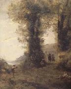 Jean Baptiste Camille  Corot Pastorale (mk11) oil painting on canvas